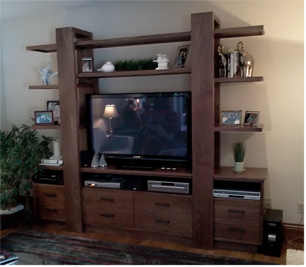 walnut wall unit